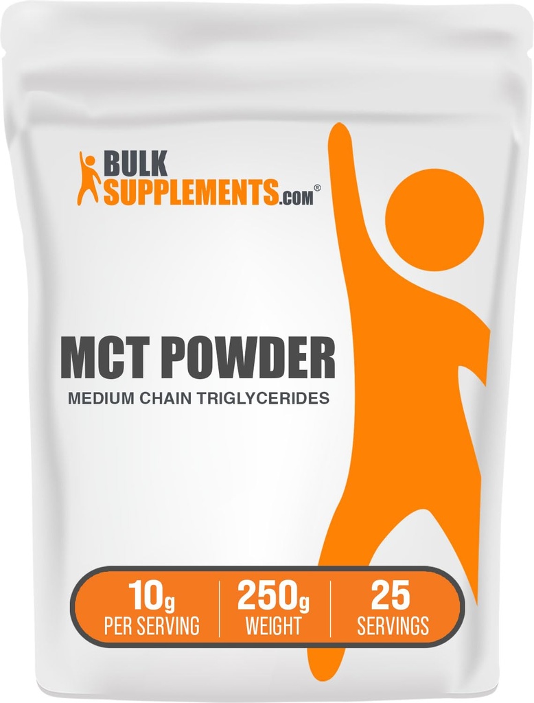 BulkSupplements.com MCT Powder - Mittelkettige Triglyceride, aus MCT Coconut Oil, MCT Oil Powder - MCT Supplement for Energy - Glutenfrei, 10g pro Servierung, 250g (8.8 oz) (Pack von 1)