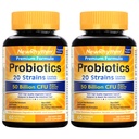 NouveauRhythme Probiotiques 50 milliards CFU 20 souches, 120 capsules de légumes, technologie de libération ciblée, résistant à l'acide estomac, pas besoin de réfrigération, non-OGM, sans gluten