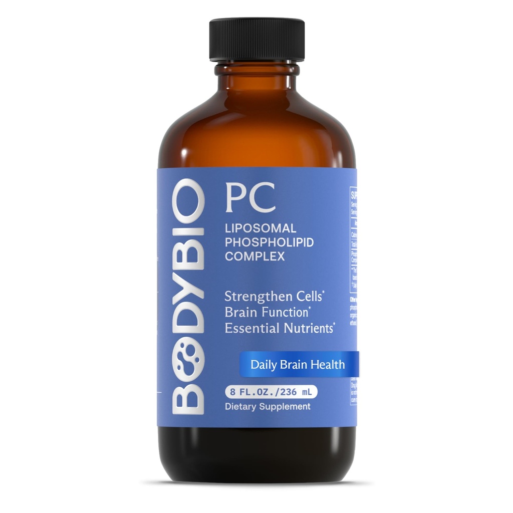 BodyBio PC - Phosphatidylcholin für Gehirngesundheit, Psychische Klarheit, kognitive Funktion, Cellular Repair & Healthy Aging, Phospholipid Complex Supplement für Gentle Daily Detox