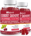Beet Root Gummies, Nitric Oxid Supplement für Männer Frauen | Organic Beet Gummy mit Grape Seed, Granatapfel, Schwarz Pfeffer, Vitamin C, B12