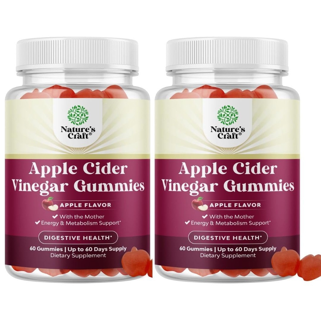 Gommies de vinaigre de cidre de pomme avec le supplément d'énergie naturelle mère Gommies de vinaigre de cidre de pomme avec la mère pour nettoyer le corps Immune Support et Gut Santé-Delicious Gummy supplément de vinaigre de cidre de pomme avec Beet Root Powder 2 pack
