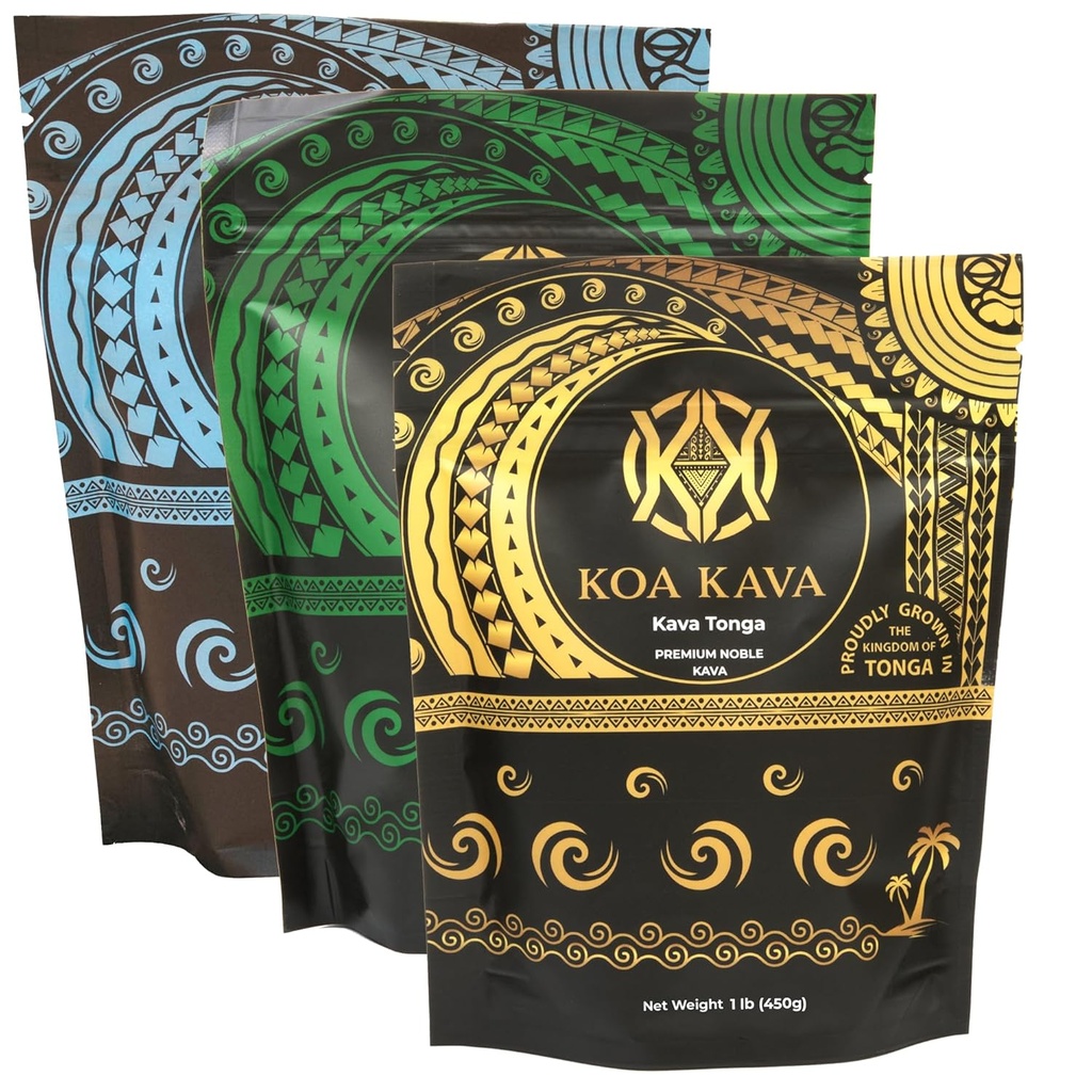 1 Pfund Koa Kava Bundle mit Premium Tongan, Fijian Waka und Vanuatu Waka Kava Root Powder