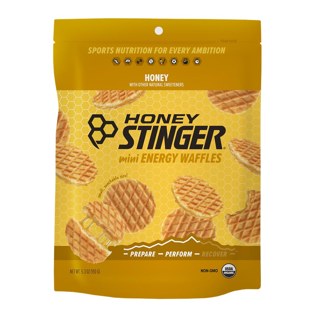 Honey Stinger Organic Mini Honey Waffles, Energy Stroopwafel for Exercise, Endurance and Performance, Sports Nutrition for Home & Gym, Pre and Post Workout, 1 Bag, 5.3 Ounces