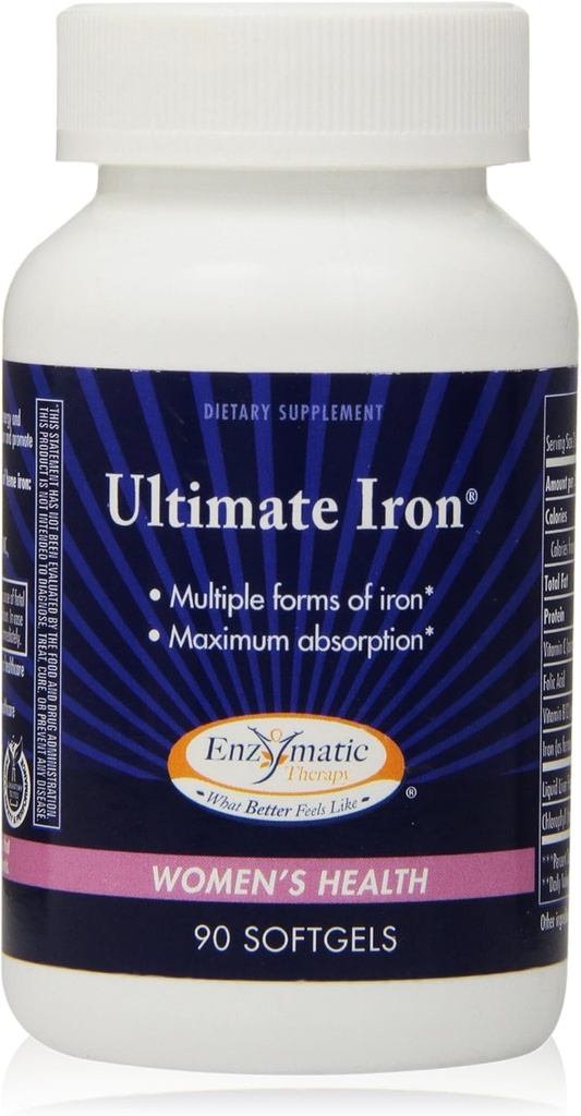 Enzymatische Therapie Ultimate Iron Softgels, 90 Count
