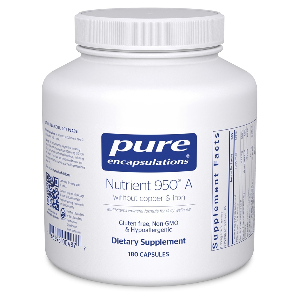 Encapsulations pures Nutrient 950 A Sans Cuivre et Iron.