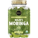 Maju Superfoods Bio Moringa Capsules, Oleifera Blatt, Extra-Fine Qualität Moringa Blätter, Getrocknete Drumstick Baum Blätter, Bio Moringa Pulver Extrakt Ergänzung Kapseln aus Pflanze (90 ct)