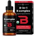 USDA Organic Vitamin B Complex Liquid Drops Sublingual B12 Methycobalamin | B1, B2, B3, B5, B6, B7, B9 | Methylated B Vitamins Complex for Women & Men | Biotin, Niacinamide, Folate & Folic Acid, 2oz