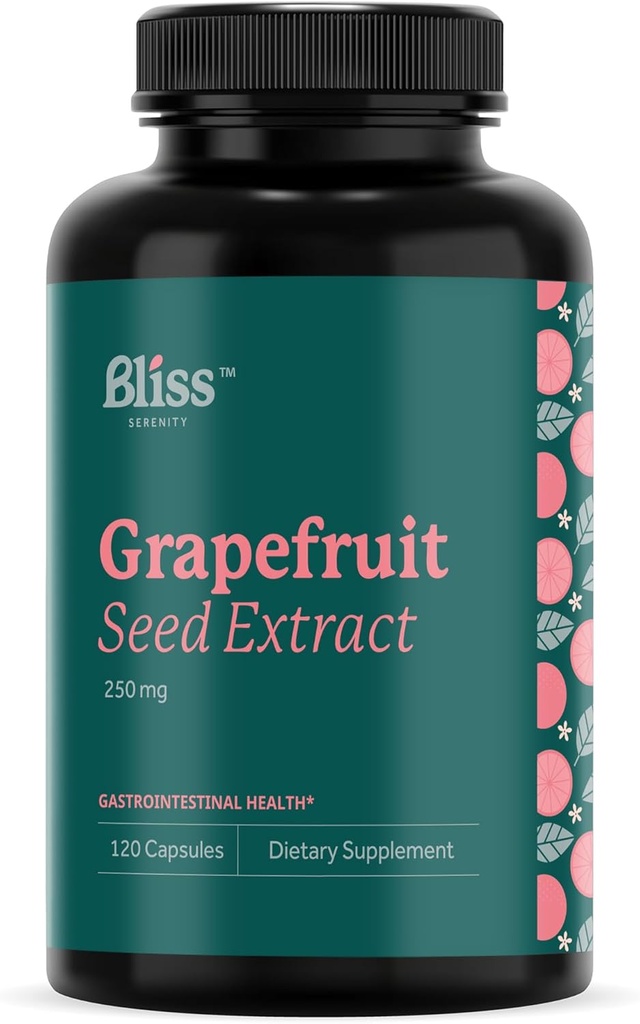 Extrait de pépins de pamplemousse 250 mg - concentration maximale, sans OGM, sans gluten, certifié Kosher - 120 Vegcaps, 120 jours d'approvisionnement