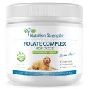 Folat für Hunde zur Förderung von Herz-Kreislauf- und Herz-Kreislauf-Gesundheit, Unterstützung von DNA-Synthese & Zellpflege, Folsäure für Hunde mit Zink, Biotin, Eisen & Vitamin B12, 120 Weichkäse