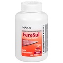 Major FeroSul - Sulfate ferreux 325 mg Comprimés - Supplément en fer pour les femmes et les hommes - Comprimés enduits spécialement faciles à avaler - Rouge - 1000 Nombre