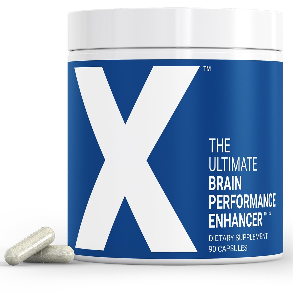 X - The Ultimate Brain Performance Enhancer — World's Powerful Brain Supplement Capsule - Erhöhen Sie Fokus, Energie, Gedächtnis, Konzentration, Produktivität - Unterstützt von Wissenschaft - Nootropic Stack