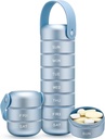 Zannaki Metall Wöchentliche Pille Organizer, große Reise Pille Box 7 Tage, Wasserdichte tägliche Pille Case mit Silikon Griff, Aluminiumlegierung tragbare Pillenhalter Container für Vitamin, Medizin, Beilage,Pills