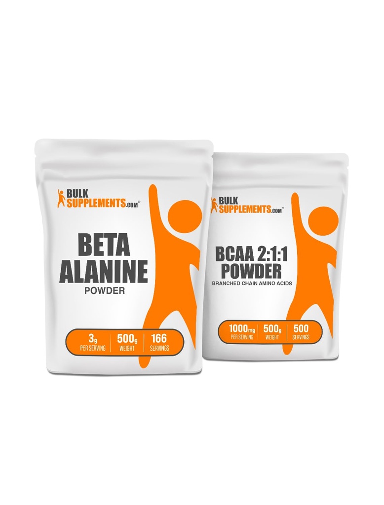 BulkSupplements Beta Alanine 500g + BCAA 2:1 500g Bundle
