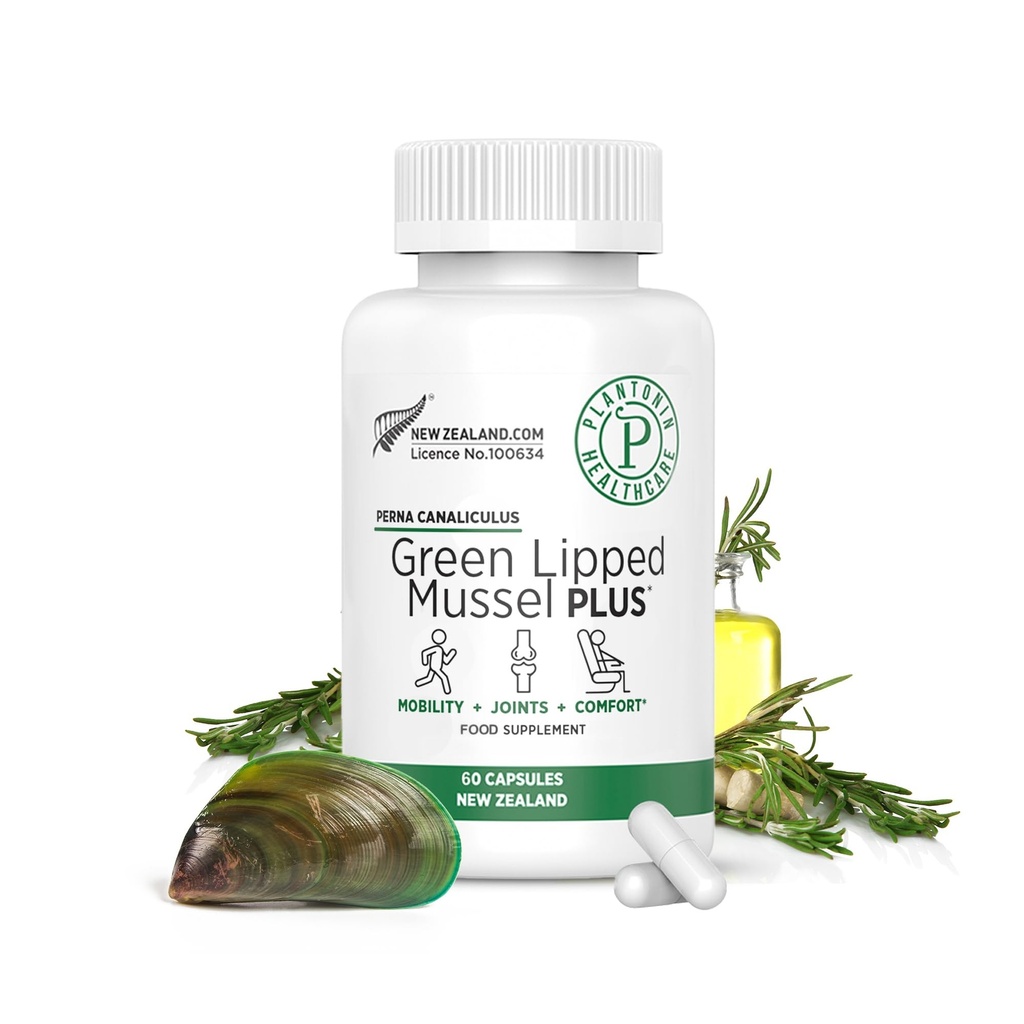 Nouvelle-Zélande - Muselle à lisière verte pour les humains - 19 000mg Service - Gel séché Perna Canaliculus avec Omega 3 - Soutien de la mobilité et de la circulation conjointes - Non OGM et gluten – 60 Capsules