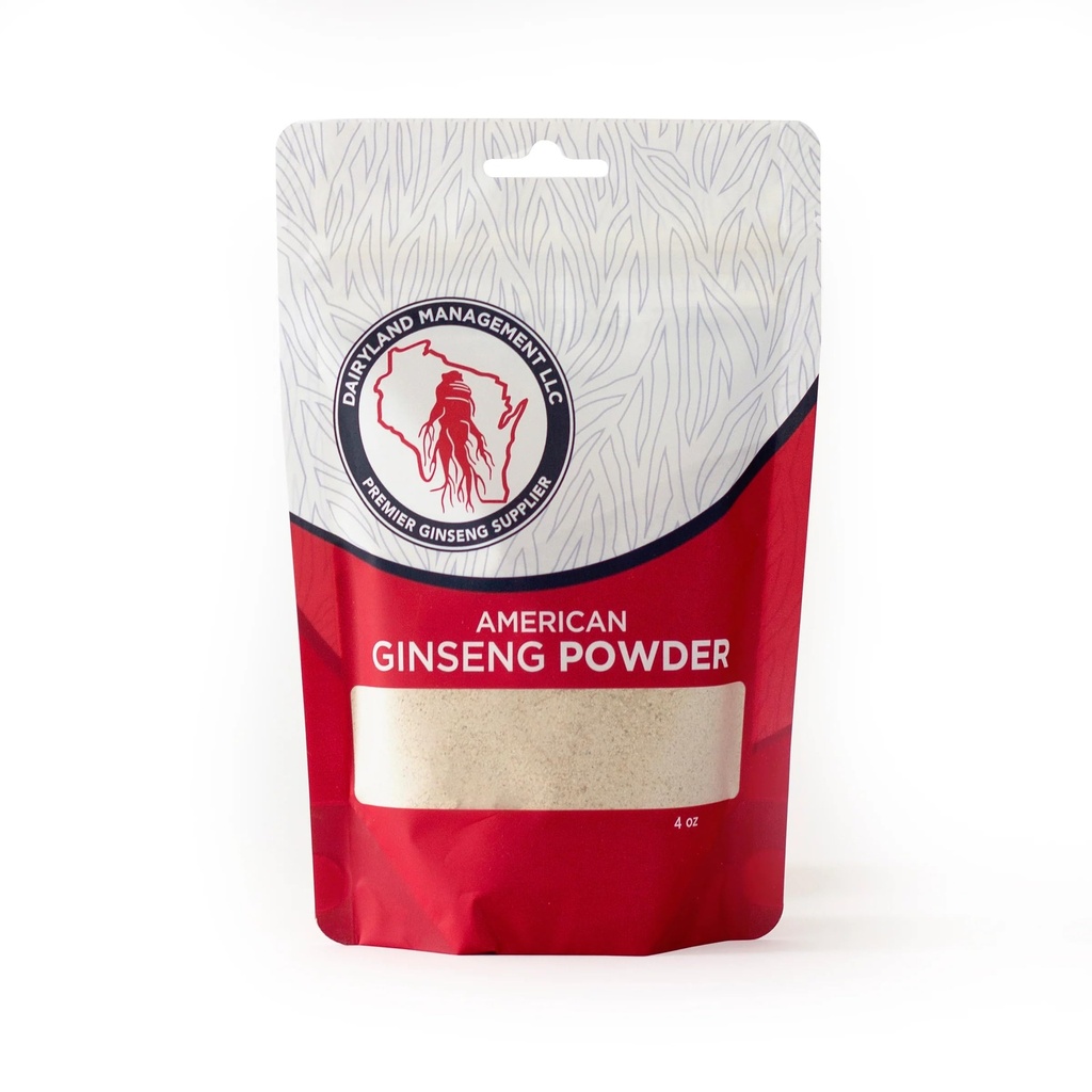 Dairyland concentré en poudre de ginseng américain - 4 oz de poudre de ginseng Wisconsin - sans OGM, sans gluten - supplément à base de plantes pour smoothies, cuisson, thé