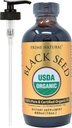 PRIME NATURAL Organic Black Seed Oil 16oz - Kalt gepresst Unraffed High Thymoquinone 1,7% USDA Zertifiziert - türkische Herkunft Potent Nigella Sativa Flüssigkeit - Vegan Omega 3 6 9, Antioxidant