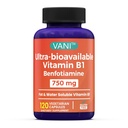 VANI 750MG Benfotiamine avec B1, 5X temps de graisse et de solvant d'eau Thiamine supplément B1 – tiers testé, sans gluten (120 capsules)