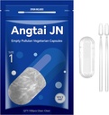 Leere Kapseln Größe 1 - Klare füllbare vegetarische Kapseln (100 Count) Größe 1 Leere Pullulan Kapseln mit zwei Micro Lab Spoons,- Veggie Kapseln Leere Kapseln für DIY Ihre eigenen Ergänzungen