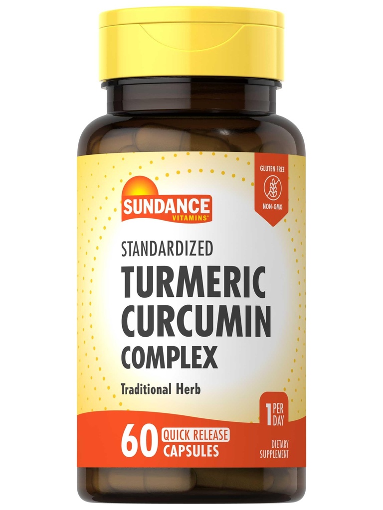 Sundance Turmeric Curcumin Complex | 60 Quick Release Kapseln | Traditionelle Kräuterergänzung | Non-GMO und glutenfreie Formel