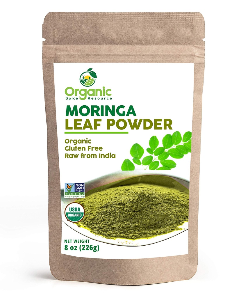 Organic Moringa Powder - 8 oz (226g) | USDA Organics, Non-GMO, Kosher, Halal, Moringa Olifera Powder - 100% Raw and Natural, von SHOPOSR