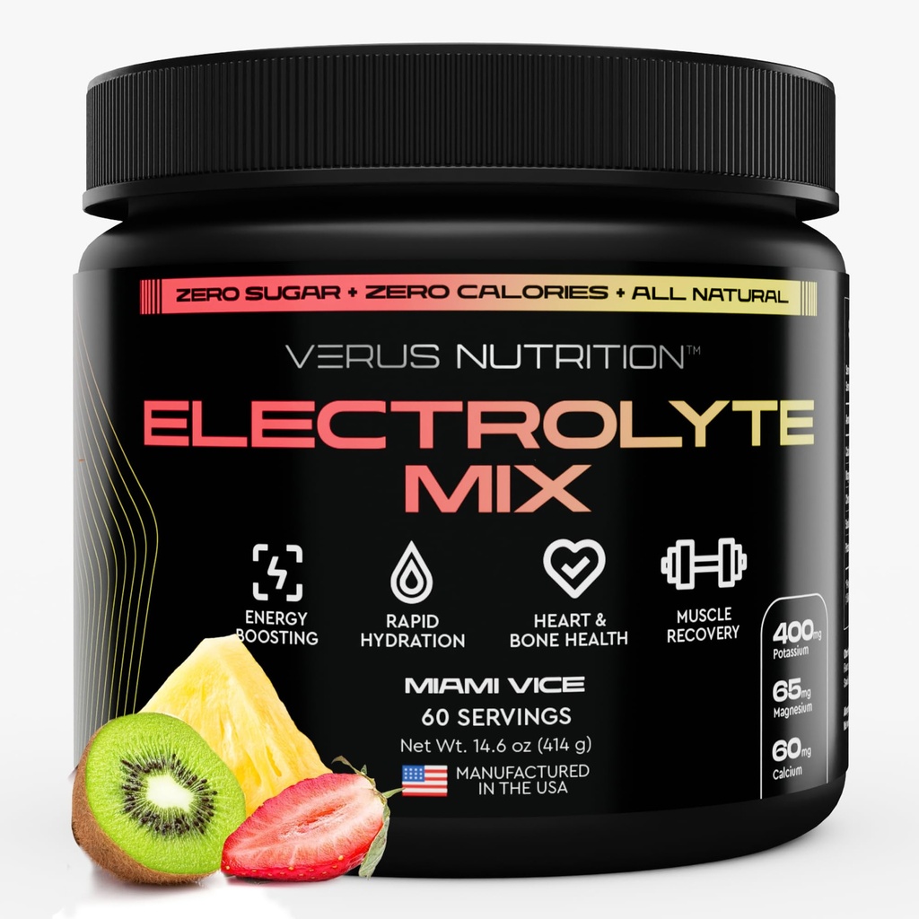 Elektrolyte Pulver Kein Zucker-Zo Calorie Hydration Pulver | Zucker Freie Elektrolyte für Fasten, Keto & Vegan | Natürliche Inhaltsstoffe Elektrolyt-Mischung, 60 Portionen