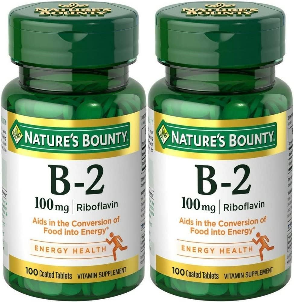 Bounty de la nature, vitamine B-2, 100 mg, 100 comprimés - Boîte de 2