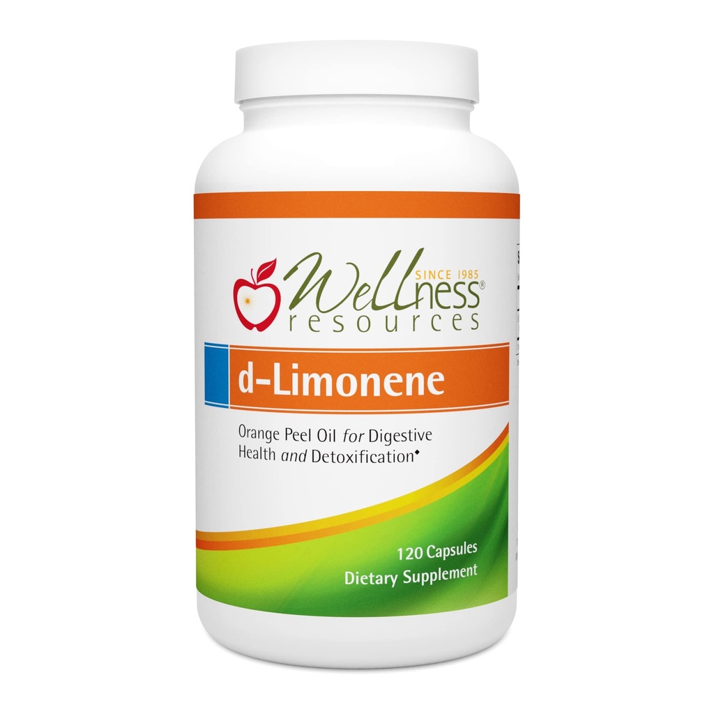 Wellness Ressourcen High Potency d-Limonen Kapseln 1000mg, 120 Kapseln - Orange Peel Extrakt für Verdauungsgesundheit, Sodbrennen, Säure Reflux, Entgiftung