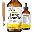 Wild & Organic Lung Nettoyant Teinture Detox - gouttes de Mullein pour les poumons - supplément d'extrait de Mullein à base de plantes - gouttes végétaliennes sans alcool - 4 fl oz