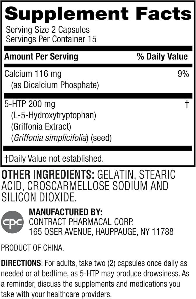 Earth's Splendor 5-HTP-Ergänzung für Männer und Frauen, keine künstlichen Konservierungsstoffe Farbe oder Geschmack Non-GMO 100 MG