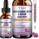 Nettoyer le foie liquide,1100mg Lait supplément de chardon Racine de dandelion et 16+ herbes pour le foie soutenir foie actif Formule de santé sans sucre végétalien non-OGM et tout-naturel
