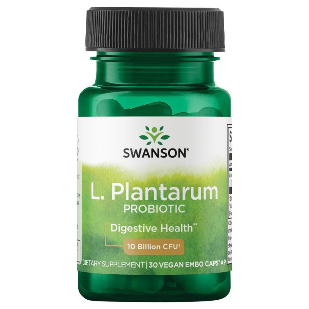 Swanson L. Plantarum - Supplément digestif Promotion de l'équilibre gastro-intestinal et de la régularité du Bowel - Formule naturelle pour aider à réduire le ballonnement - (30 Capsules de légumes)
