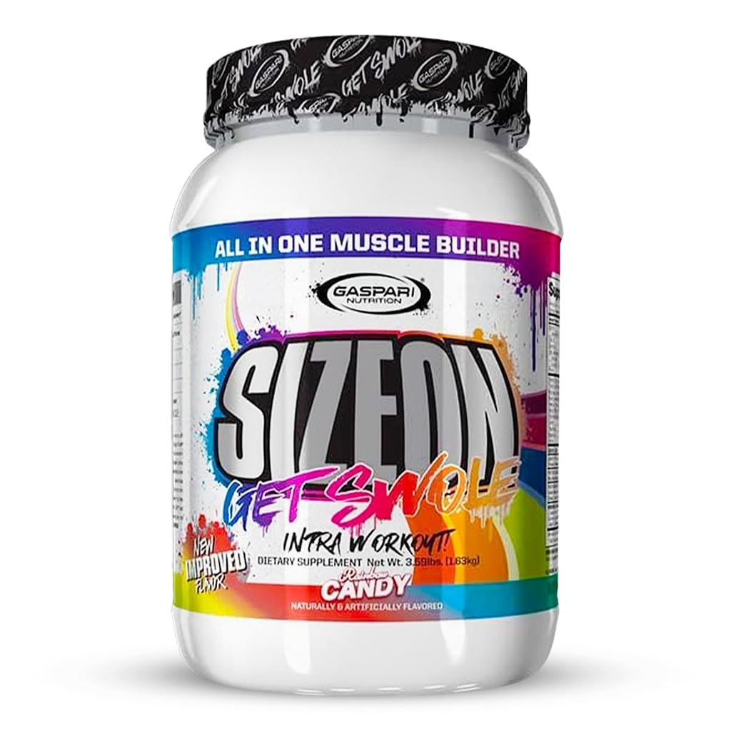 Gaspari Nutrition SizeOn, Die ultimative Hybrid Intra-Workout Aminosäure & Kreatin Formel, Erhöht Muskelvolumen & Muskel Erholung (3.59 Pfund, Rainbow Candy)