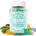 Supplément DIM Femmes 400mg, Supplément Estrogen pour les femmes, Gummées DIM sans sucre pour les hommes et les femmes avec Biotine, Huile de lin, Burdock, Calendula, BioPerine pour l'équilibre hormonal, la ménopause et la prostate 60Cts