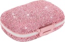 Organisateur de pilules mignon Petite Pilule à Bling Case pour la Purse Medicine Porte-conteneur de vitamine Pill Box Conteneur quotidien pour les femmes Trousse de médecine de voyage (Pink)