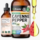 BIO KRAUTER Cayenne Pfeffer Extrakt Flüssigkeit - reine Capsaicin Extrakt - flüssige Cayenne Pfeffer Tropfen für Verdauungsunterstützung - Zucker & Alkohol frei 4 Fl.Oz.
