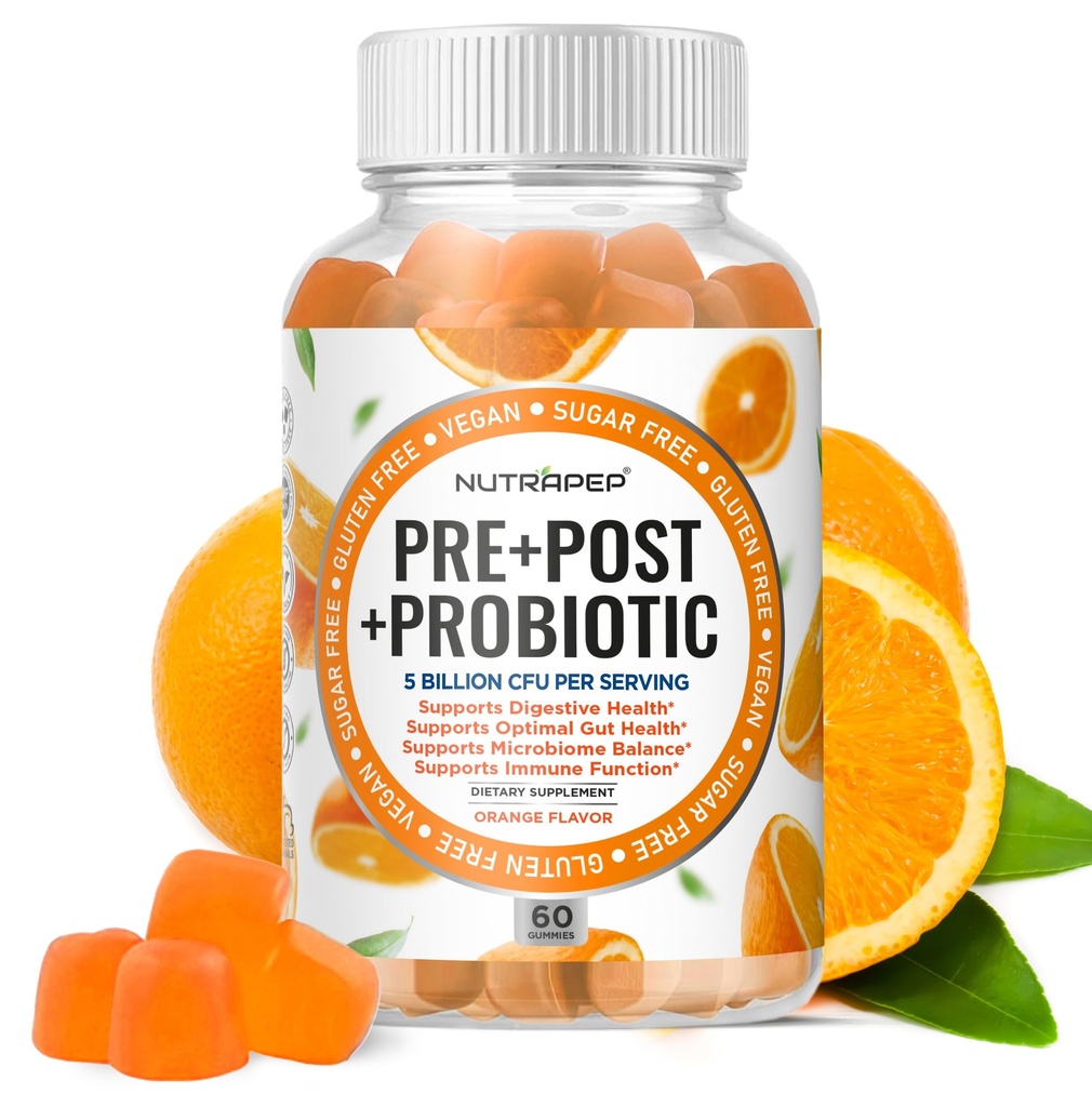 Prebiotic Probiotic & Postbiotic Gummis für Damen und Kinder - Hohe Potenz 5 Billion CFU - Zuckerfrei & Glutenfrei
