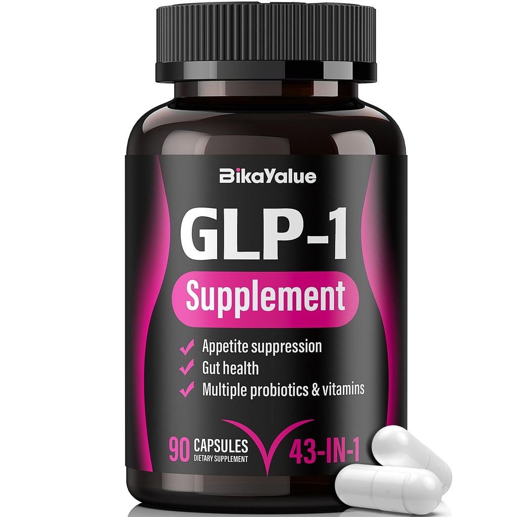 GLP-1 Alternative Supplement, with 30 Billion Akkermansia Probiotics, Green Tea Extract – Metabolism & Gut Health, Digestive Wellness Support - 90 Count