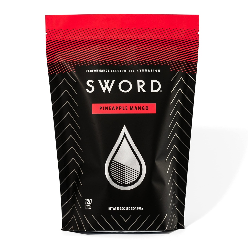 SWORD PERFORMANCE Electrolyte Replenisher Powder Drink Mix, Pineapple Mango, 30-Serving Resealable Bag w/Scoop