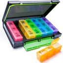 Weekly Pill Organizer, 7 Tage Pille Box (3-Times-A-Day) Portable for Travel with Moisture-Proof Design Pille Case to Pills/Vitamin/Fish Oil/Supplements