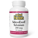 Facteurs naturels, SelenoExcellent Sélénium 200mcg, Antioxydant & Immunissable Support, 90 Capsules