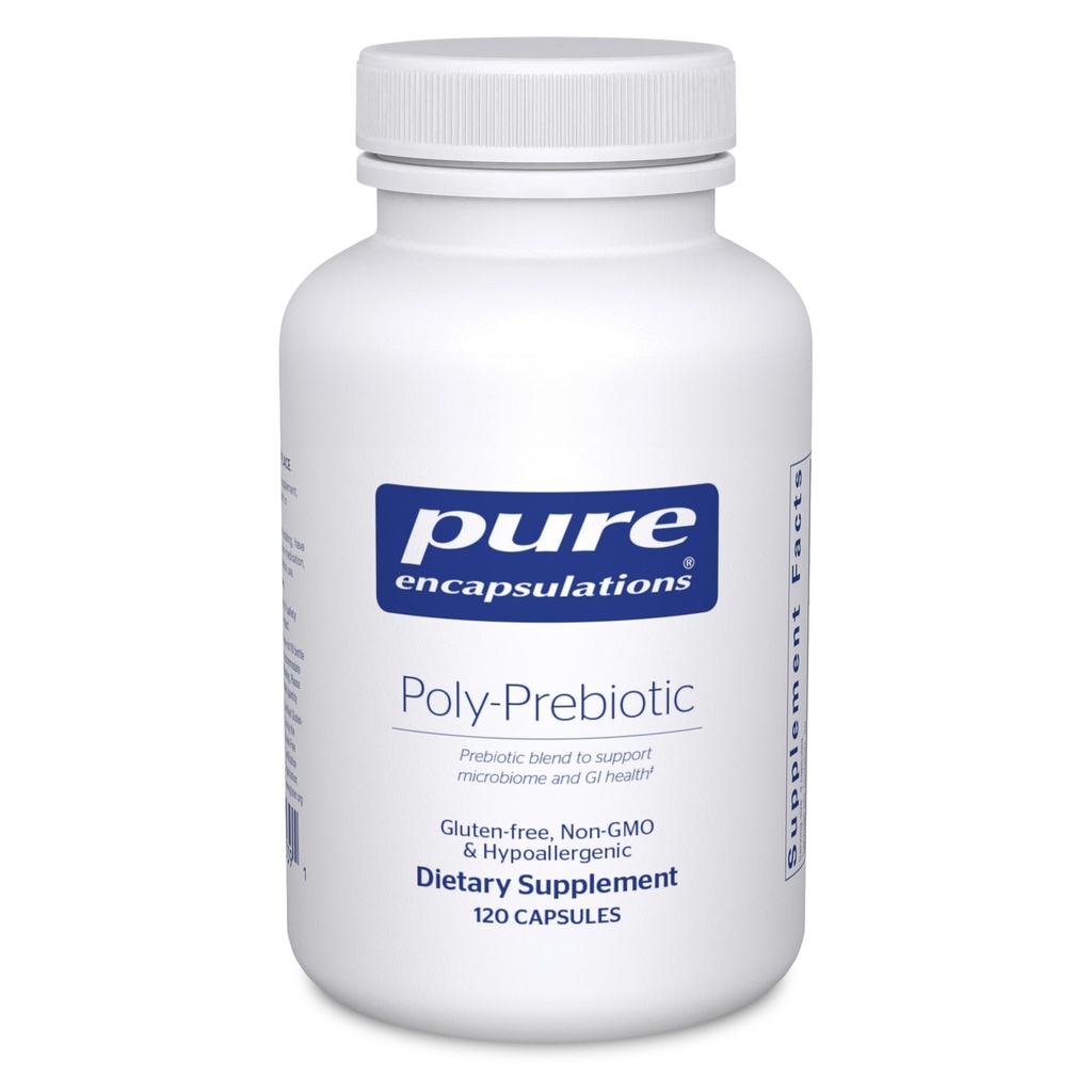 Encapsulations pures Mélange prébiotique poly-prébiotique à l'appui du microbiome et GI Santé de 120 capsules*