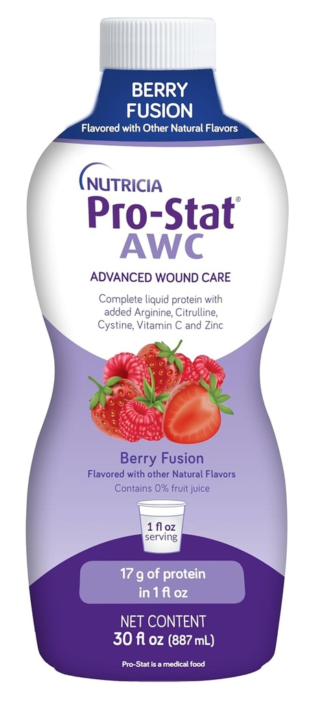 Pro-Stat Advanced Wound Care (AWC), Protein liquide concentré Medical Food - Berry Fusion Flavor, 30 Fl Oz bouteille