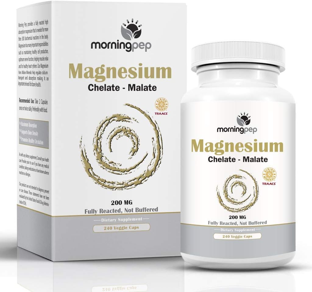 Magnesium Bisglycinat Chelate 240 Vegi Caps 200mg Elementar per Servieren