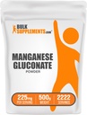 BulkSupplements.com Manganese Gluconate Powder - Manganese Supplement, Essential Trace Mineral - Hohe Absorption & Glutenfrei, 225mg pro Servierung, 500g (1.1 lbs) (Pack von 1)