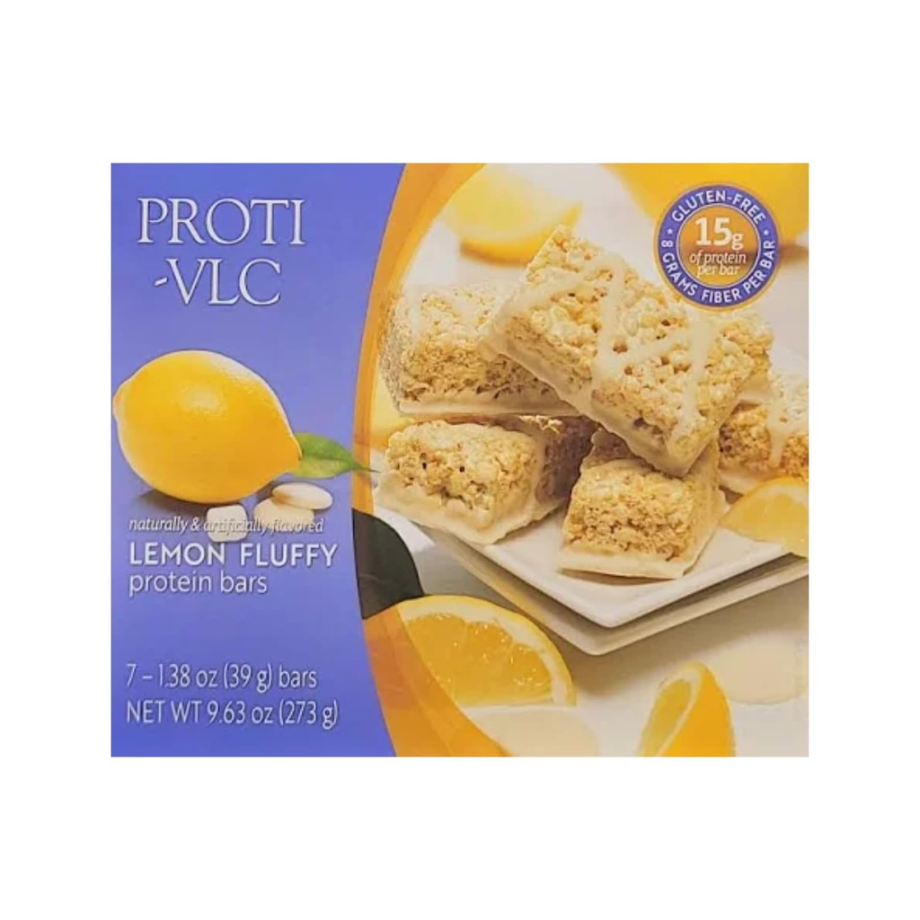 PROTIFIT - Low Calorie Snack Bar for Healthy Diets, High Protein, 15g Protein, Low Carb, Low Sugar, Ideal Protein Compatible, 7 Servings Per Box (Lemon Fluffy)