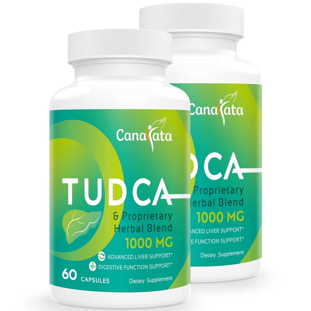 TUDCA Suppléments de soutien du foie 1000mg - 120 Capsules Vegan, TUDCA Sels Biles avec formule de mélange de chardon de lait pour nettoyer et réparer le foie