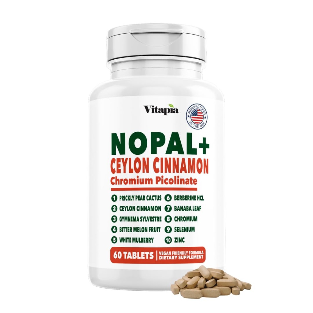 Vitapia Nopal Cactus Extrakt für Antioxidans, Haut, Stoffwechsel, Wellness, Herzgesundheit Unterstützung - 60 Multi Kapseln - Non GMO, Glutenfreie Ergänzung