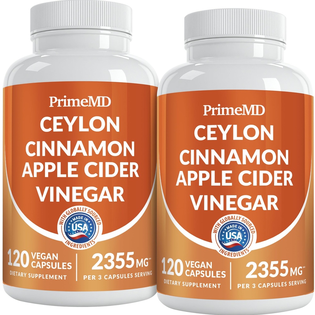 5-in-1 Ceylon Cinnamon Kapseln 2355mg - Apfelessig Kapseln mit Turmeric, Panax Ginseng und Bioperine (120 Count, Pack of 2)