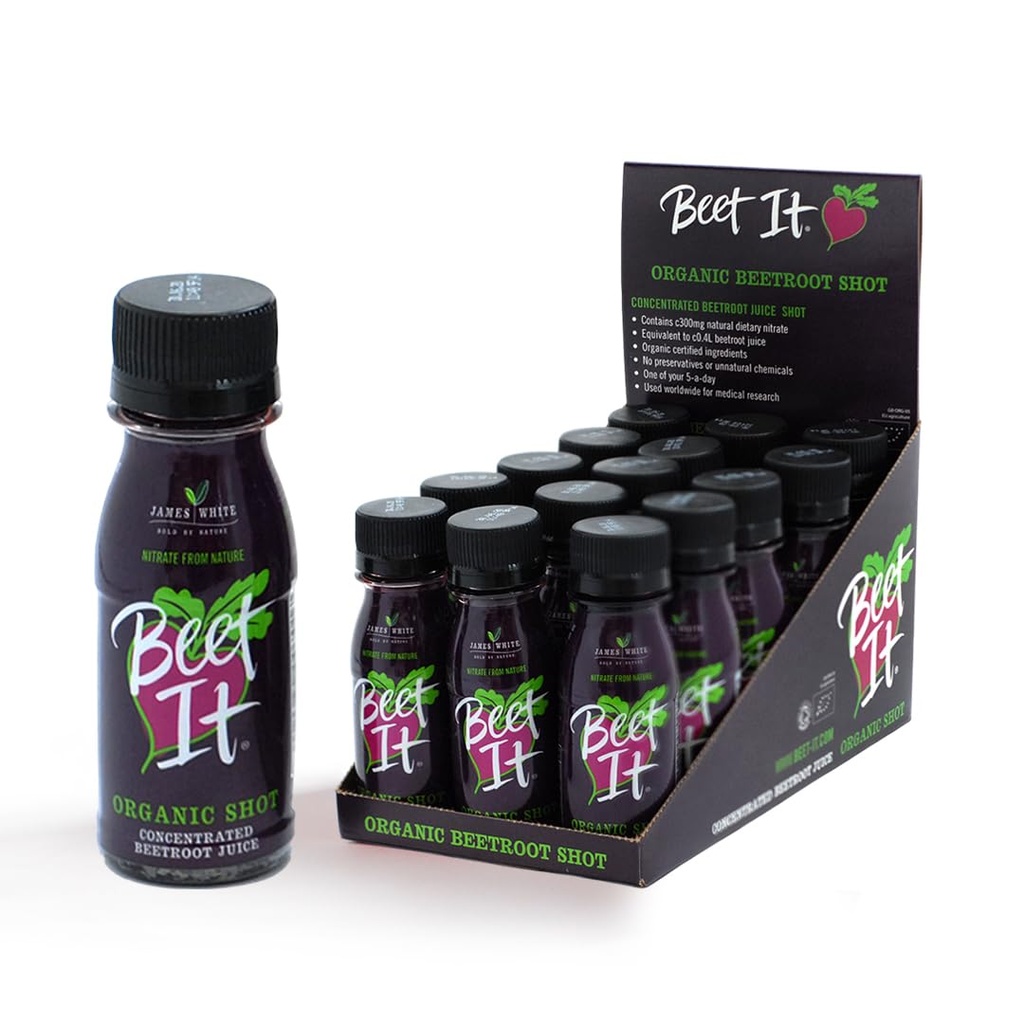 BEET IT Circulation Organic Beet Root Juice Shots - 300mg Dietary Nitrate for Heart Health Support (15 x 2.4 fl. oz.), Non-GMO, Natural Blood Pressure Support & Juice Shots