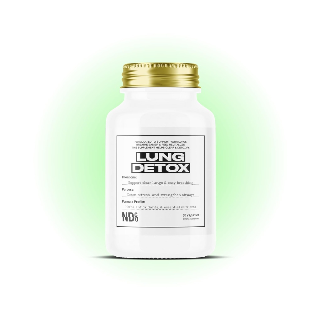 Powerful Lung Detox & Cleanse - Mullein, Chlorophyll, Zinc | Respiratory Support with Glutathione for Smokers & Vapors | Easy Breathing by NDCO